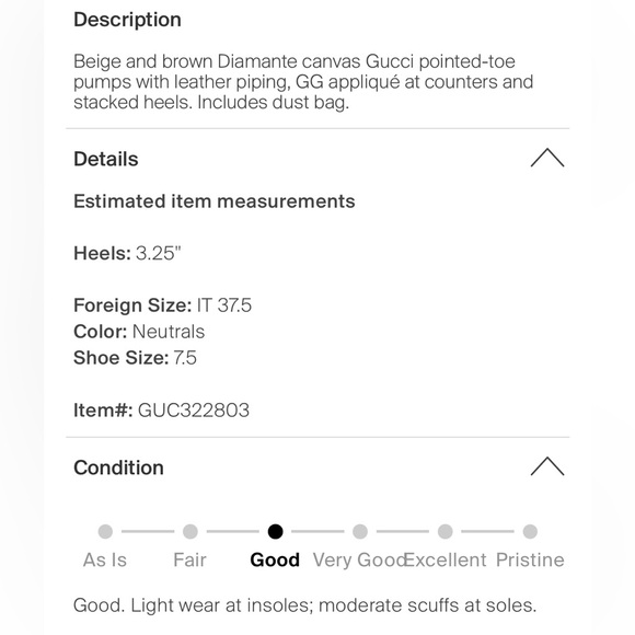 Gucci
Diamante Pointed-Toe Pumps
Size: 7.5 | IT 37.5 - Picture 5 of 5